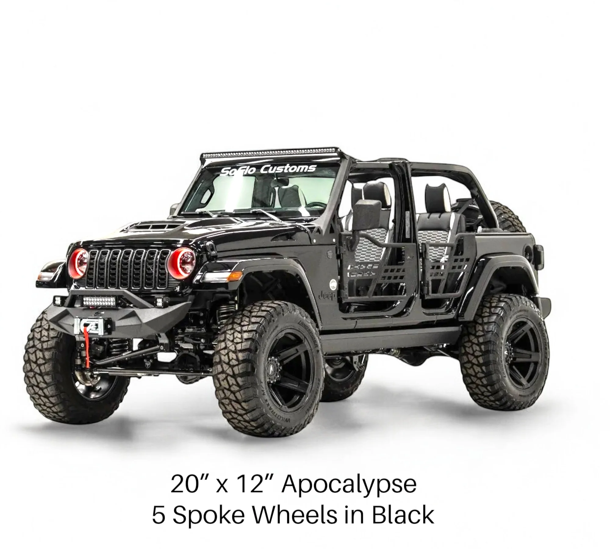 Apocalypse 5 Spoke Wheel for Jeep Gladiator /  Wrangler 5 Lug (Black) - Image 13