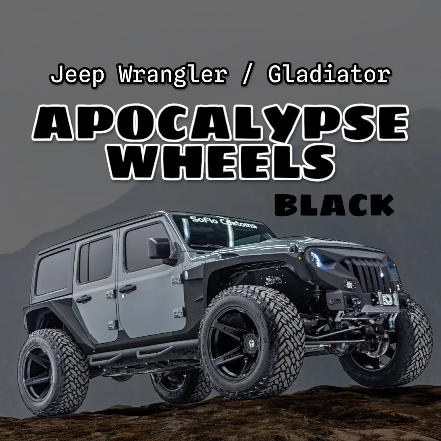 Apocalypse 5 Spoke Wheel for Jeep Gladiator /  Wrangler 5 Lug (Black) - Image 5